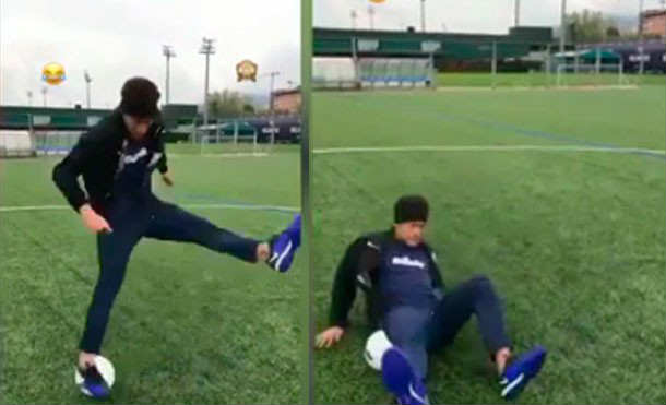 Neymar quiso deleitar a todos sus seguidores de Instagram realizando un truco con el balón, pero en su intento falló y terminó teniendo una caída que pudo lesionar su tobillo.