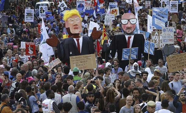 Protestas en Bruselas contra la OTAN