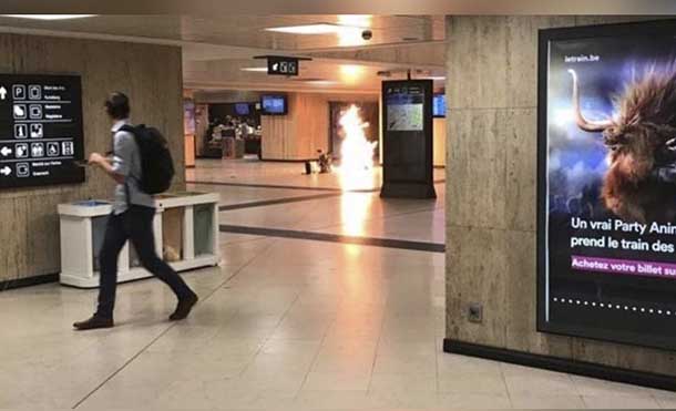 Policía busca a dos tras explosión en estación Bruselas