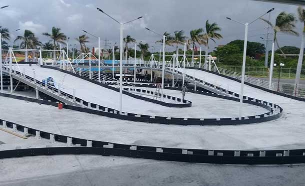 Muestran avances de la Pista Speed karting en el Muelle Salvador Allende