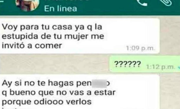 Error monumental: Se equivoca de chat y le confiesa a su amiga que se acuesta con su marido