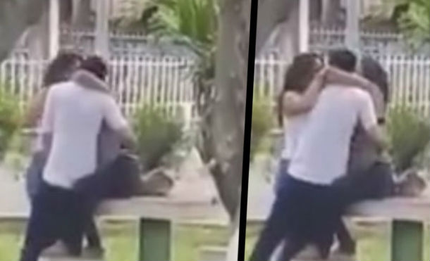 Captan a macho Alfa “dando amor” a 2 chicas al mismo tiempo