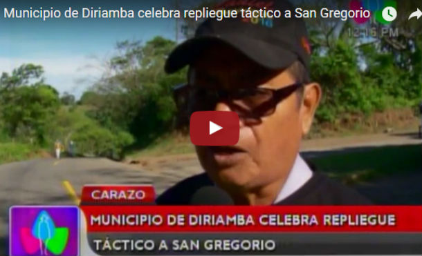 Municipio de Diriamba celebra repliegue táctico a San Gregorio