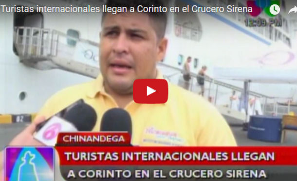 Turistas internacionales llegan a Corinto en el Crucero Sirena