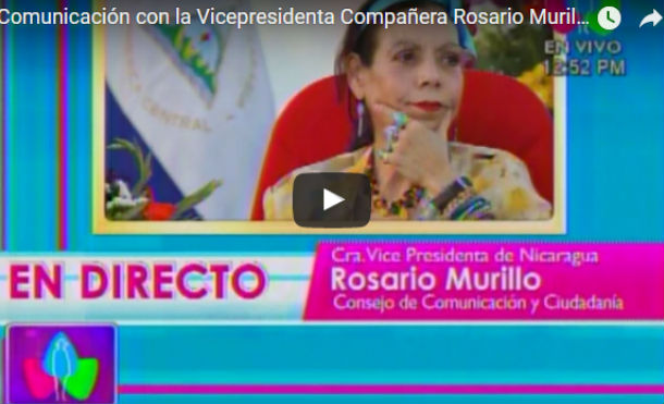 Comunicación con la Vicepresidenta Compañera Rosario Murillo 13 Junio 2017