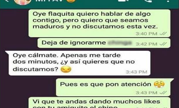 WhatsApp: joven celoso reclama a su novia y ella le dice todo esto