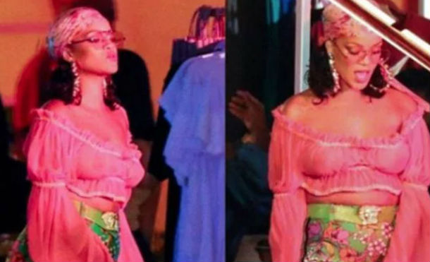 Rihanna olvidó el sostén y mostró más de lo acostumbrado