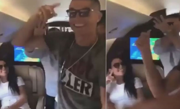 El divertido baile de CR-7 en su jet privado