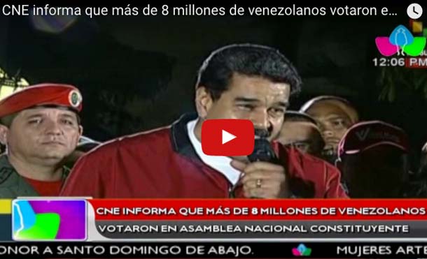 CNE informa que más de 8 millones de venezolanos votaron en Asamblea Nacional Constituyente