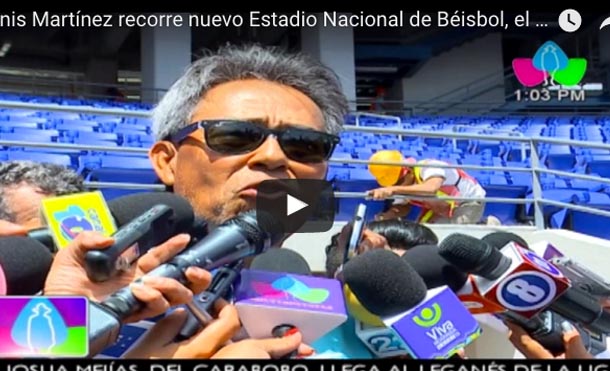 Dennis Martínez recorre nuevo Estadio Nacional de Béisbol, el cual presenta avance del 94%