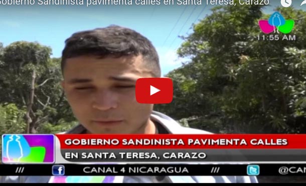 Gobierno Sandinista pavimenta calles en Santa Teresa, Carazo