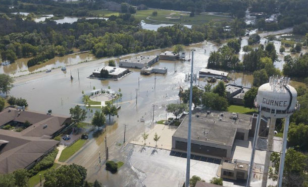 Inundación sin precedentes en Illinois