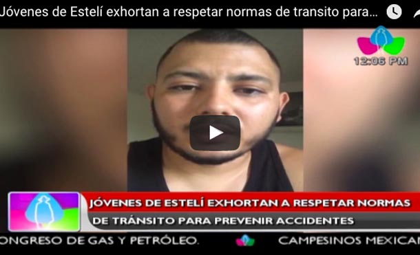 Jóvenes de Estelí exhortan a respetar normas de tránsito para prevenir accidentes