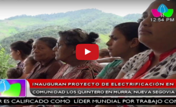 Inauguran proyecto de electrificación en comunidad Los Quintero en Murra, Nueva Segovia