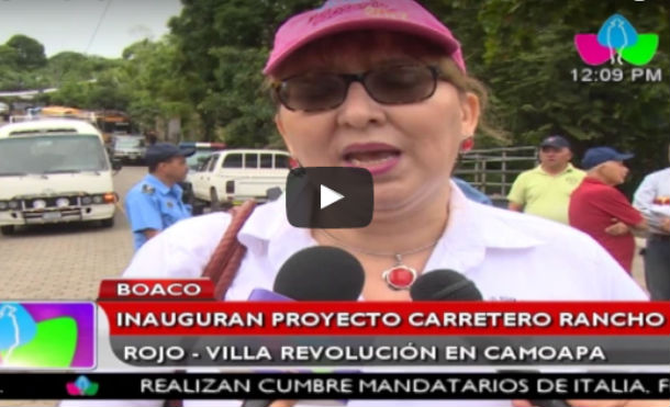 Inauguran proyecto carretero Rancho Rojo Villa Revolución en Camoapa