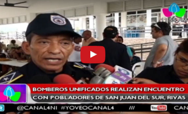 Bomberos unificados realizan encuentro con pobladores de San Juan del Sur, Rivas