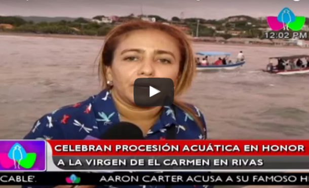 Celebran procesión acuática en honor a la virgen de El Carmen en Rivas