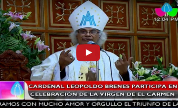 Cardenal Leopoldo Brenes participa en celebración de la de El Carmen