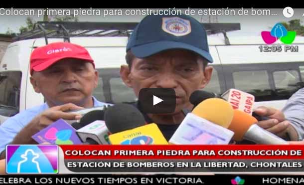 Colocan primera piedra para construcción de estación de bomberos en La Libertad, Chontales