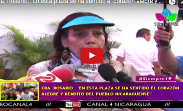 Cra. Rosario: "En esta plaza se ha sentido el corazón alegre y bendito del pueblo nicaragüense"