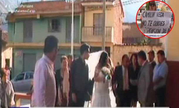 Mujer sorprende a padre de su hija cuando se casaba con otra