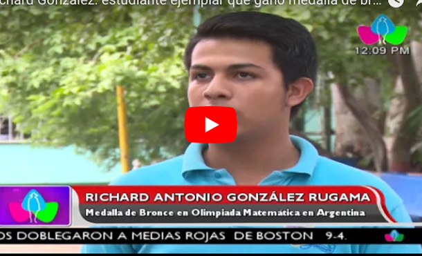 Richard González: estudiante ejemplar que ganó medalla de bronce en olimpiadas de matemáticas