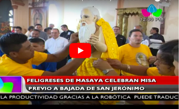 Feligreses de Masaya celebran misa previo a bajada de San Jerónimo