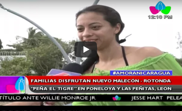 Familias disfrutan nuevo Malecón-Rotonda ¨Peña el Tigre¨ en Poneloya y Las Peñitas, León