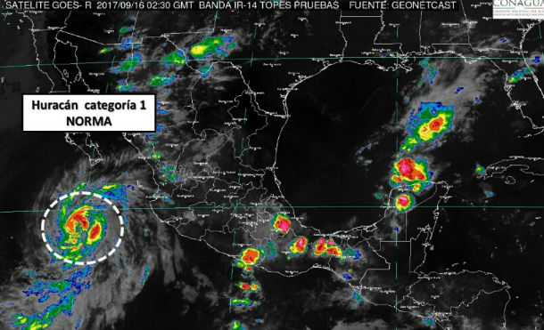 Norma se convierte en huracán en el Pacífico cerca de México