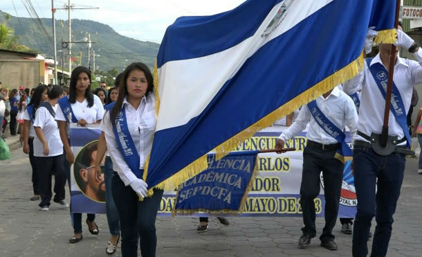 Nueva Segovia: Estudiantes rinden honores a la Patria