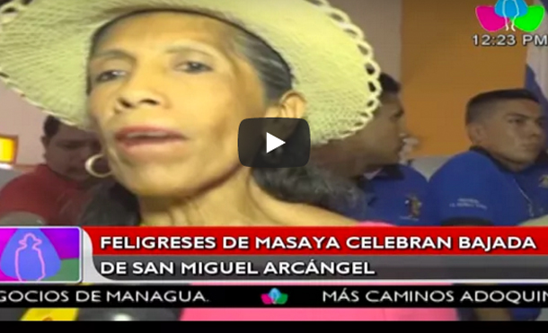 Feligreses de Masaya celebran bajada de San Miguel Arcángel