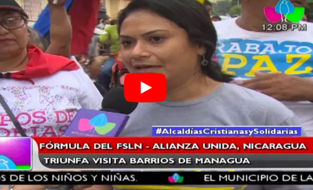 Fórmula del FSLN Alianza Unida Nicaragua Triunfa visita barrios de Managua