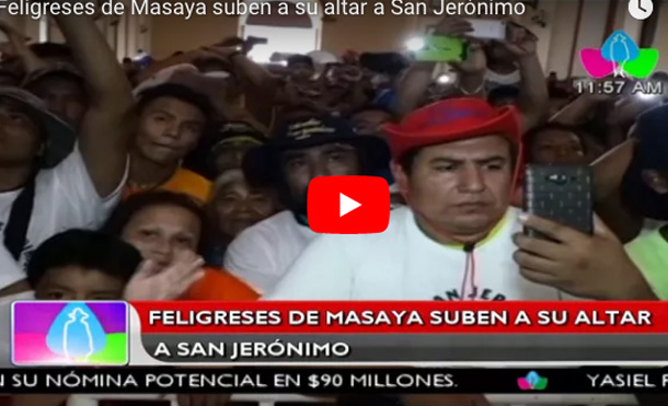 Feligreses de Masaya suben a su altar a San Jerónimo