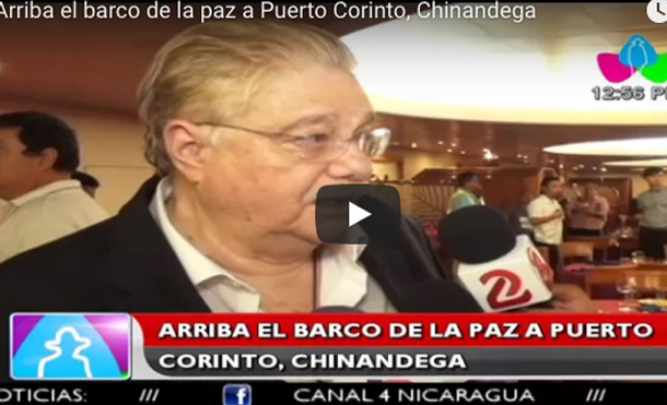 Arriba el barco de la paz a Puerto Corinto, Chinandega