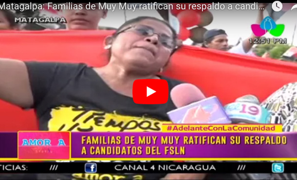 Matagalpa: Familias de Muy Muy ratifican su respaldo a candidatos del FSLN