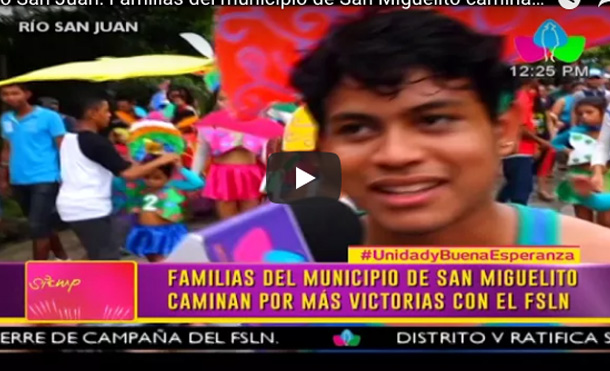 Río San Juan: Familias del municipio de San Miguelito caminan por más victorias con el FSLN