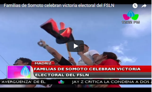 Familias de Somoto celebran victoria electoral del FSLN