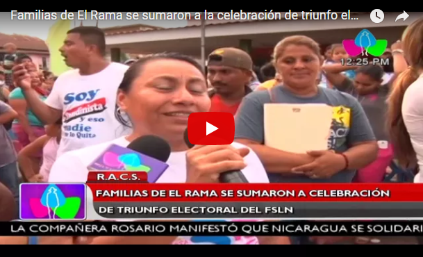 Familias de El Rama se sumaron a la celebración de triunfo electoral del FSLN