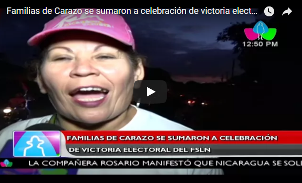 Familias de Carazo se sumaron a celebración de victoria electoral del FSLN