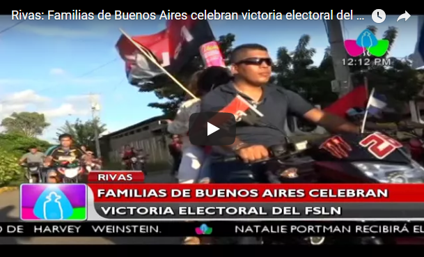 Rivas: Familias de Buenos Aires celebran victoria electoral del FSLN