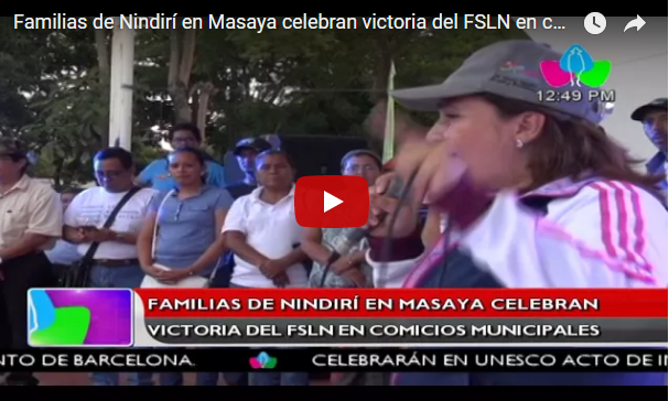 Familias de Nindirí en Masaya celebran victoria del FSLN en comicios municipales