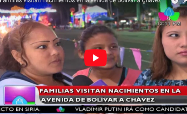 Familias visitan nacimientos en la venida de Bolívar a Chávez