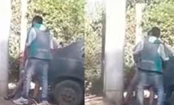 (+Video) Mujer grabó a pareja que tenía s3x0 frente a su casa