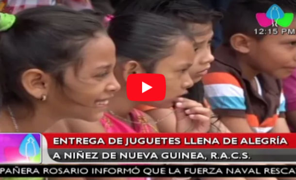 Entrega juguetes llena de alegría a niñez de Nueva Guinea, R.A.C.S