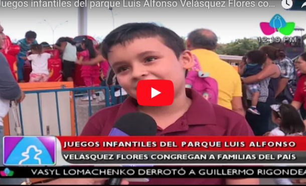 Juegos infantiles del parque Luis Alfonso Velásquez Flores congregan a familias del país