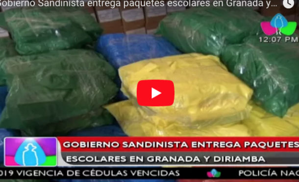 Gobierno Sandinista entrega paquetes escolares en Granada y Diriamba