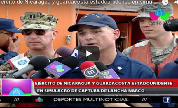 Ejército de Nicaragua y guardacosta estadounidense en simulacro de captura de lancha narco