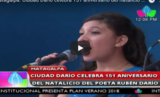 Matagalpa: Ciudad Darío celebra 151 aniversario del natalicio del poeta Rubén Darío