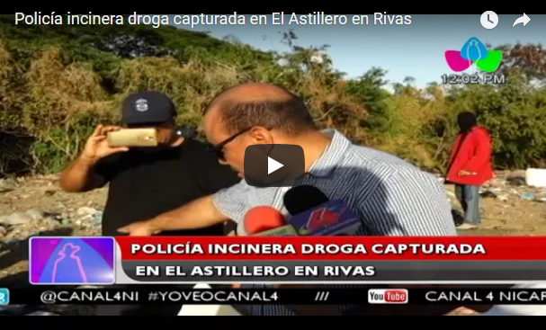 Policía incinera droga capturada en El Astillero en Rivas