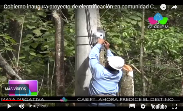 Gobierno inaugura proyecto de electrificación en comunidad Cumaica Norte, Boaco